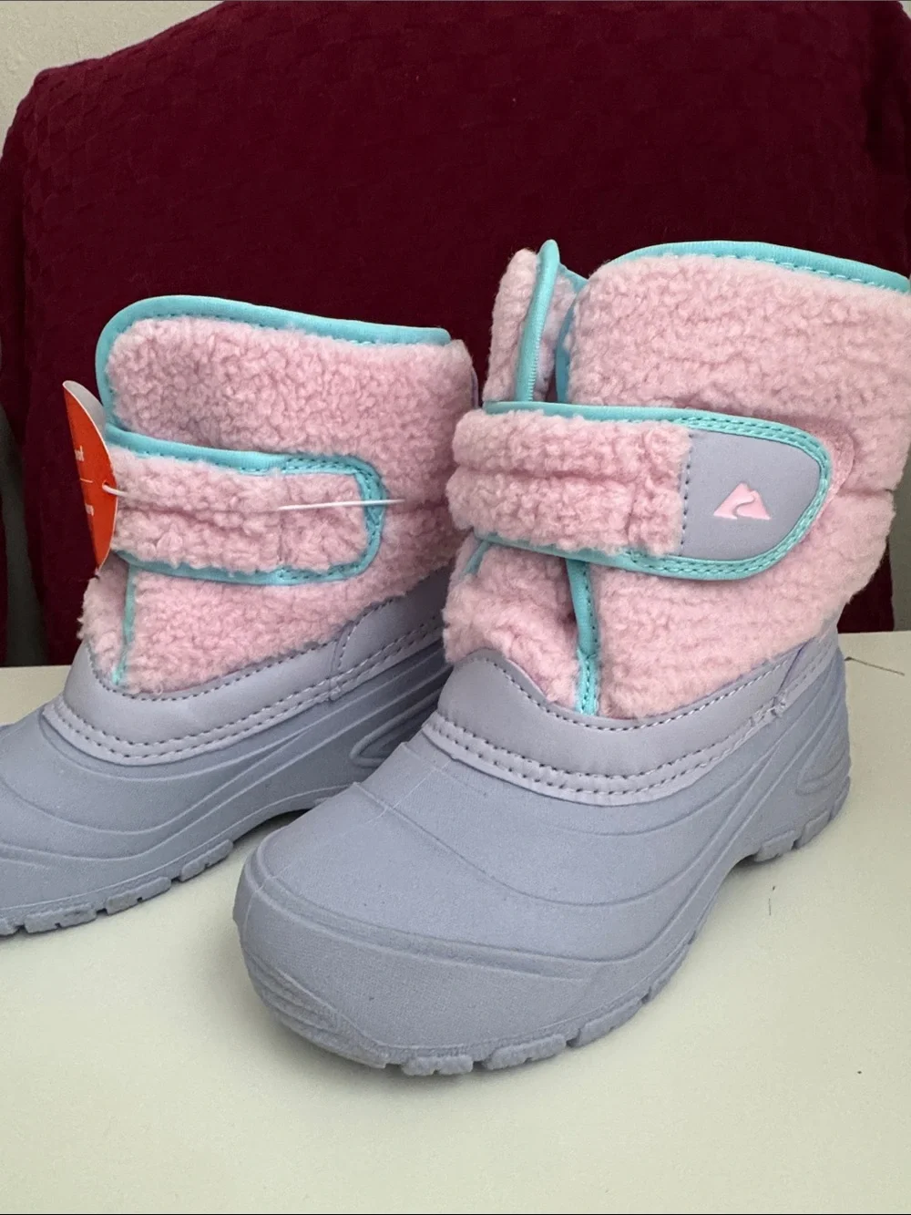 Ozark Trail Pink and Light Blue Kids Winter Boots